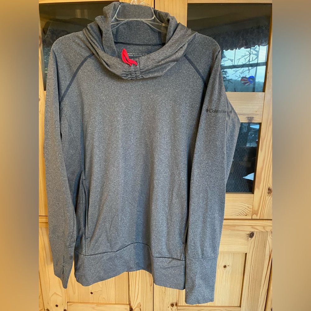 Columbia Charcoal Pullover with Red Accent